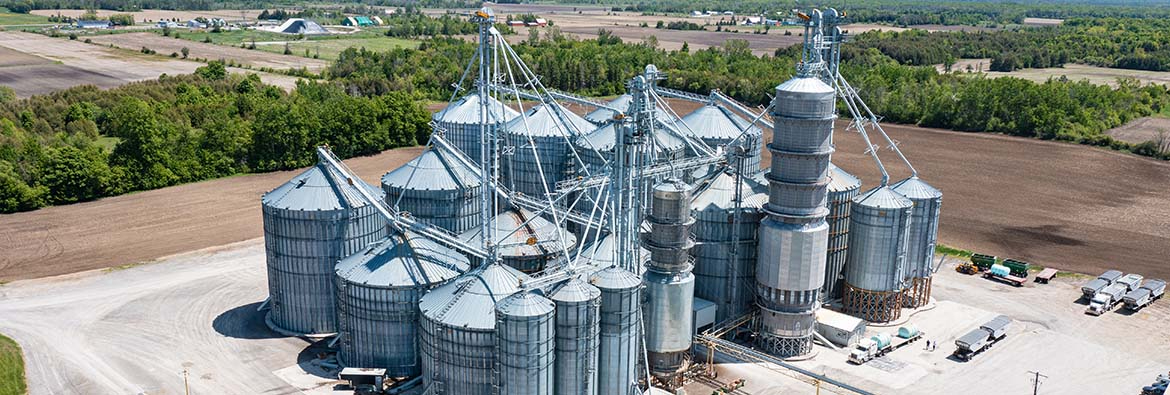 Aerial view of a Grain System